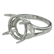 Ring Setting with Round Prongs Mounting in Sterling Silver 13mm
