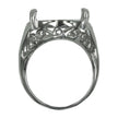 Swirls Ring with Oval Prongs Mounting in Sterling Silver 14x18mm