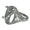 Swirls Ring with Oval Prongs Mounting in Sterling Silver 14x18mm