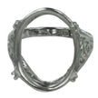 Swirls Ring with Oval Prongs Mounting in Sterling Silver 14x18mm