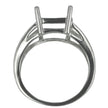 Split Shank Ring with Rectangular Prongs Mounting in Sterling Silver 8x10mm