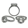 Gallery Ring with Round Bezel Mounting in Sterling Silver 10mm