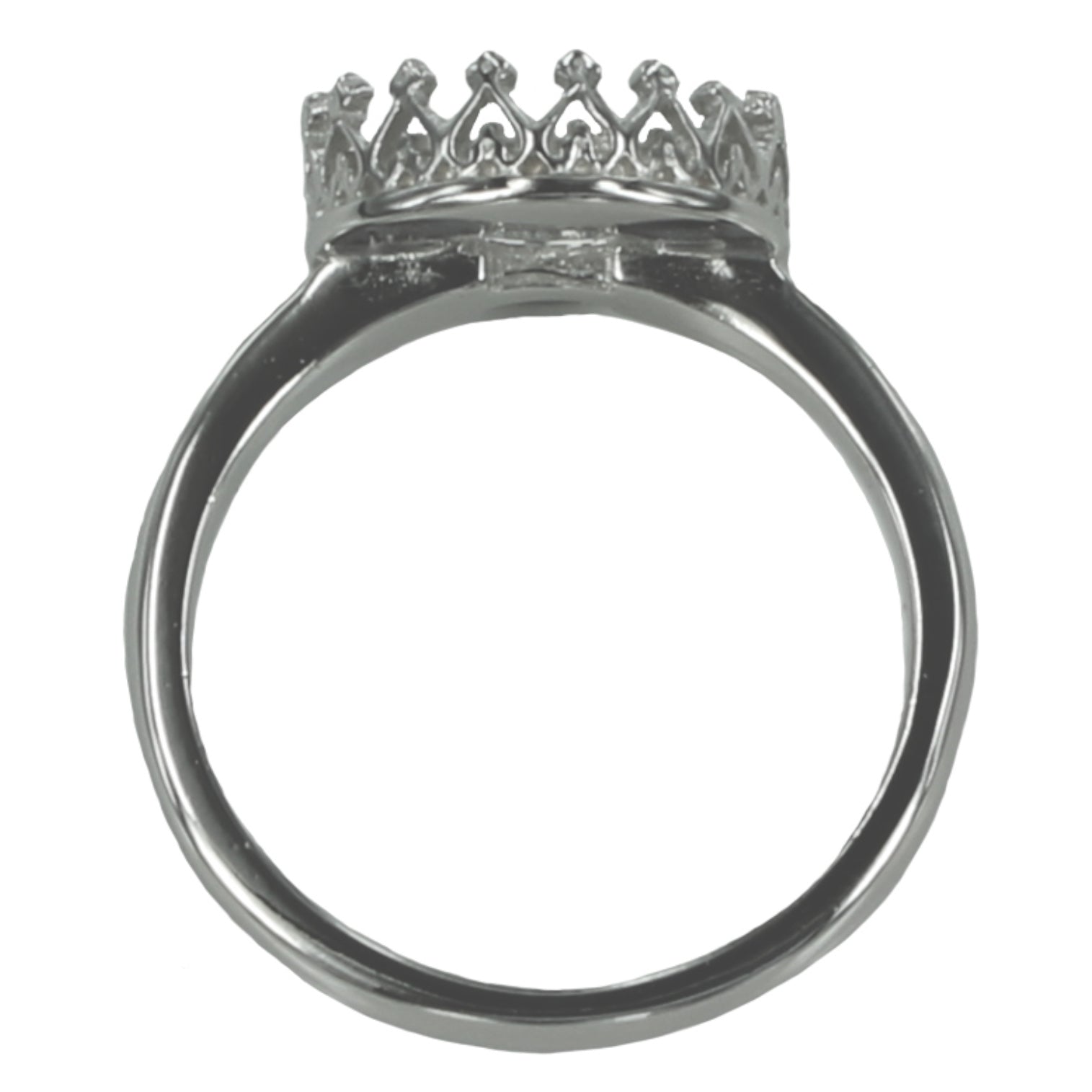 Gallery Ring with Round Bezel Mounting in Sterling Silver 10mm