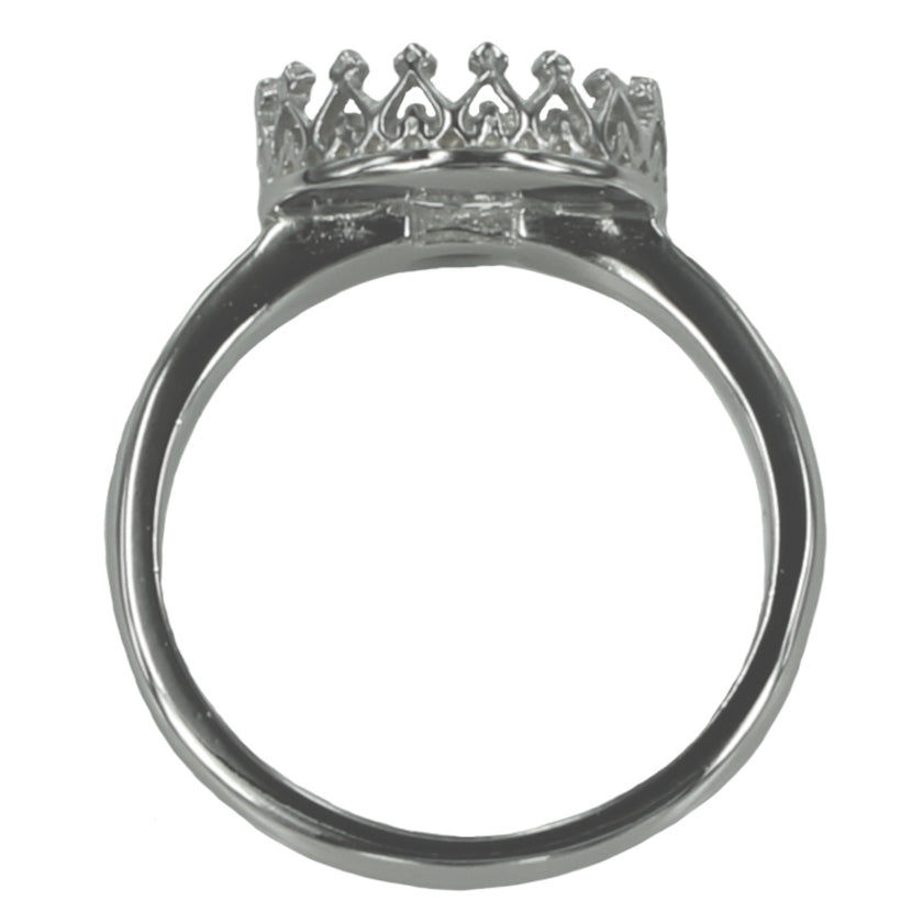 Gallery Ring with Round Bezel Mounting in Sterling Silver 10mm