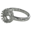 Gallery Ring with Round Bezel Mounting in Sterling Silver 10mm