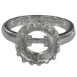 Gallery Ring with Round Bezel Mounting in Sterling Silver 10mm