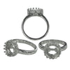 Gallery Ring with Round Bezel Mounting in Sterling Silver 10mm