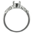 Swirls Ring with Rectangular Prong Mounting in Sterling Silver for 5x7mm Stones
