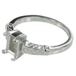Swirls Ring with Rectangular Prong Mounting in Sterling Silver for 5x7mm Stones
