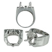 Tapered Wide Ring with Oval Prongs Mounting in Sterling Silver 14x16mm