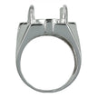 Tapered Wide Ring with Oval Prongs Mounting in Sterling Silver 14x16mm