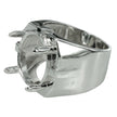 Tapered Wide Ring with Oval Prongs Mounting in Sterling Silver 14x16mm