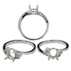 Cross-Over Ring with Curves and Oval Setting in Sterling Silver for 6x7mm Stones