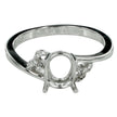 Cross-Over Ring with Curves and Oval Setting in Sterling Silver for 6x7mm Stones