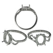 Cross-Over Ring with Oval Prong Mounting in Sterling Silver 8x10mm
