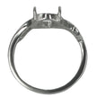 Cross-Over Ring with Oval Prong Mounting in Sterling Silver 8x10mm