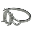 Cross-Over Ring with Oval Prong Mounting in Sterling Silver 8x10mm