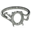 Cross-Over Ring with Oval Prong Mounting in Sterling Silver 8x10mm