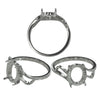 Cross-Over Ring with Oval Prong Mounting in Sterling Silver 8x10mm