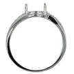 Granular Cross-Over Ring with Oval Prong Mounting in Sterling Silver for 8x10mm stones