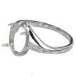 Granular Cross-Over Ring with Oval Prong Mounting in Sterling Silver for 8x10mm stones