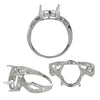 Unique Style Ring with Cubic Zirconia Inlays and Oval Prong Mounting in Sterling Silver 10x11mm