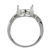 Unique Style Ring with Cubic Zirconia Inlays and Oval Prong Mounting in Sterling Silver 10x11mm