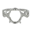 Unique Style Ring with Cubic Zirconia Inlays and Oval Prong Mounting in Sterling Silver 10x11mm