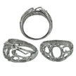 Swirls Ring with Oval Bezel Mounting in Sterling Silver 7x9mm