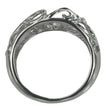 Swirls Ring with Oval Bezel Mounting in Sterling Silver 7x9mm