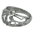 Swirls Ring with Oval Bezel Mounting in Sterling Silver 7x9mm