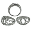 Swirls Ring with Oval Bezel Mounting in Sterling Silver 7x9mm