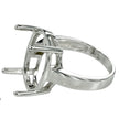 Ring with Oval Prongs Mounting in Sterling Silver 13x17mm