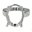 Ring with Oval Prongs Mounting in Sterling Silver 13x17mm