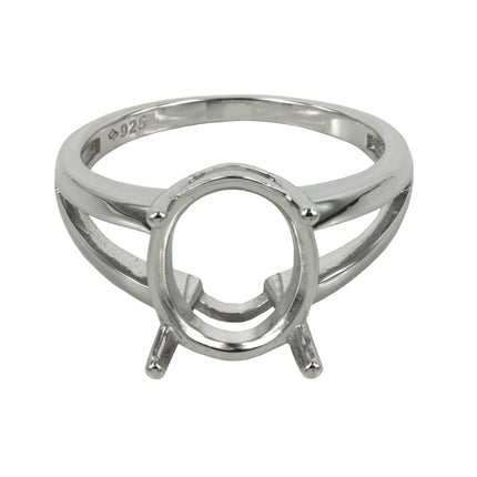 Classic basket style split-shank ring with prong setting in sterling silver - Various Sizes