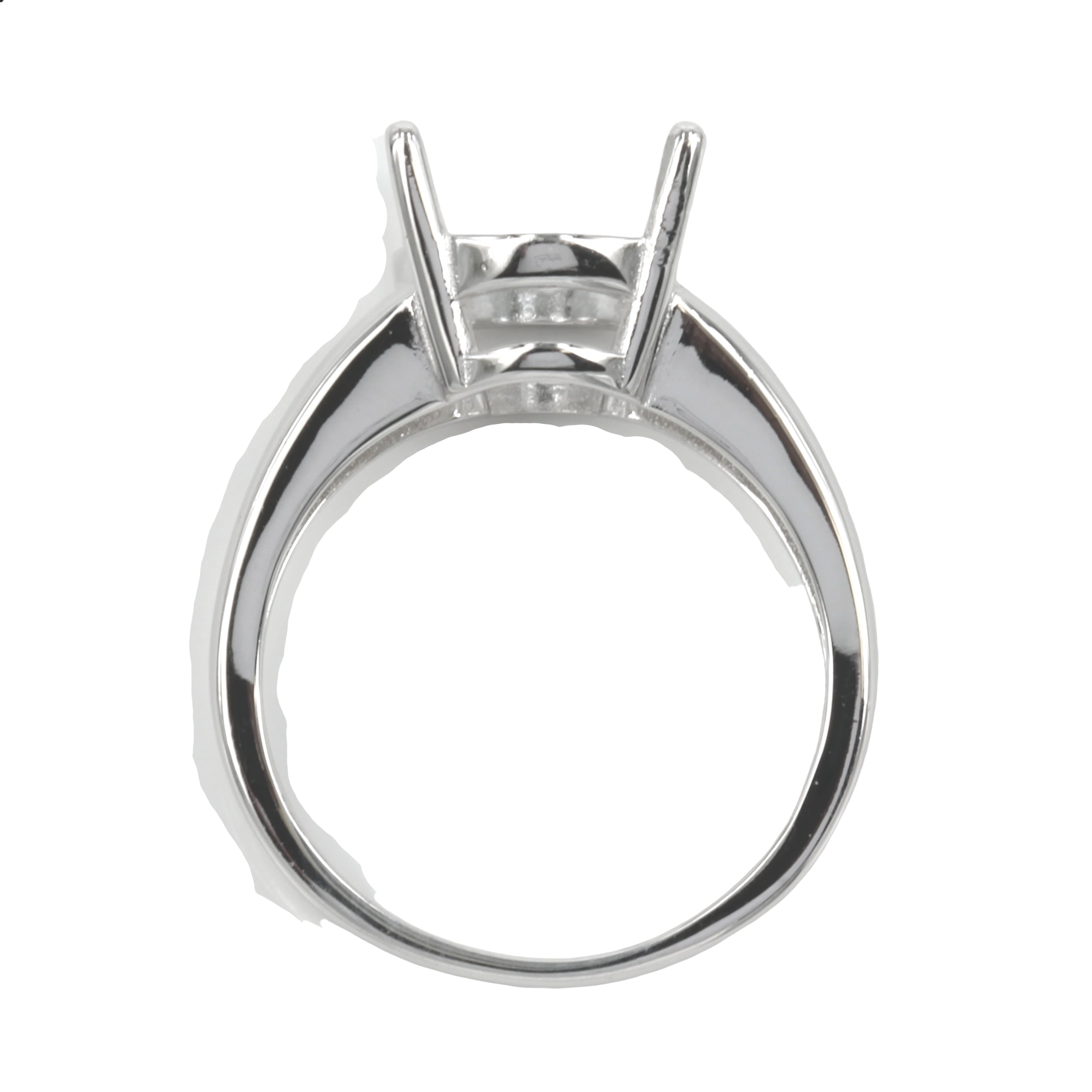 Classic basket style split-shank ring with prong setting in sterling silver - Various Sizes