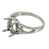 Fleur de Lys Ring with Oval Prongs Mounting in Sterling Silver - Various Sizes