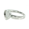 Classic Heart Shaped Ring in Sterling Silver for 8mm Heart Cabs | MTR605