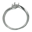 Crossover Ring with Oval Prong Mounting in Sterling Silver for 4x6mm Stones