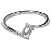 Crossover Ring with Oval Prong Mounting in Sterling Silver for 4x6mm Stones