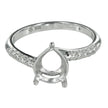 Offset ring with pear setting in sterling silver for 7x9mm stones