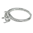 Offset ring with pear setting in sterling silver for 7x9mm stones
