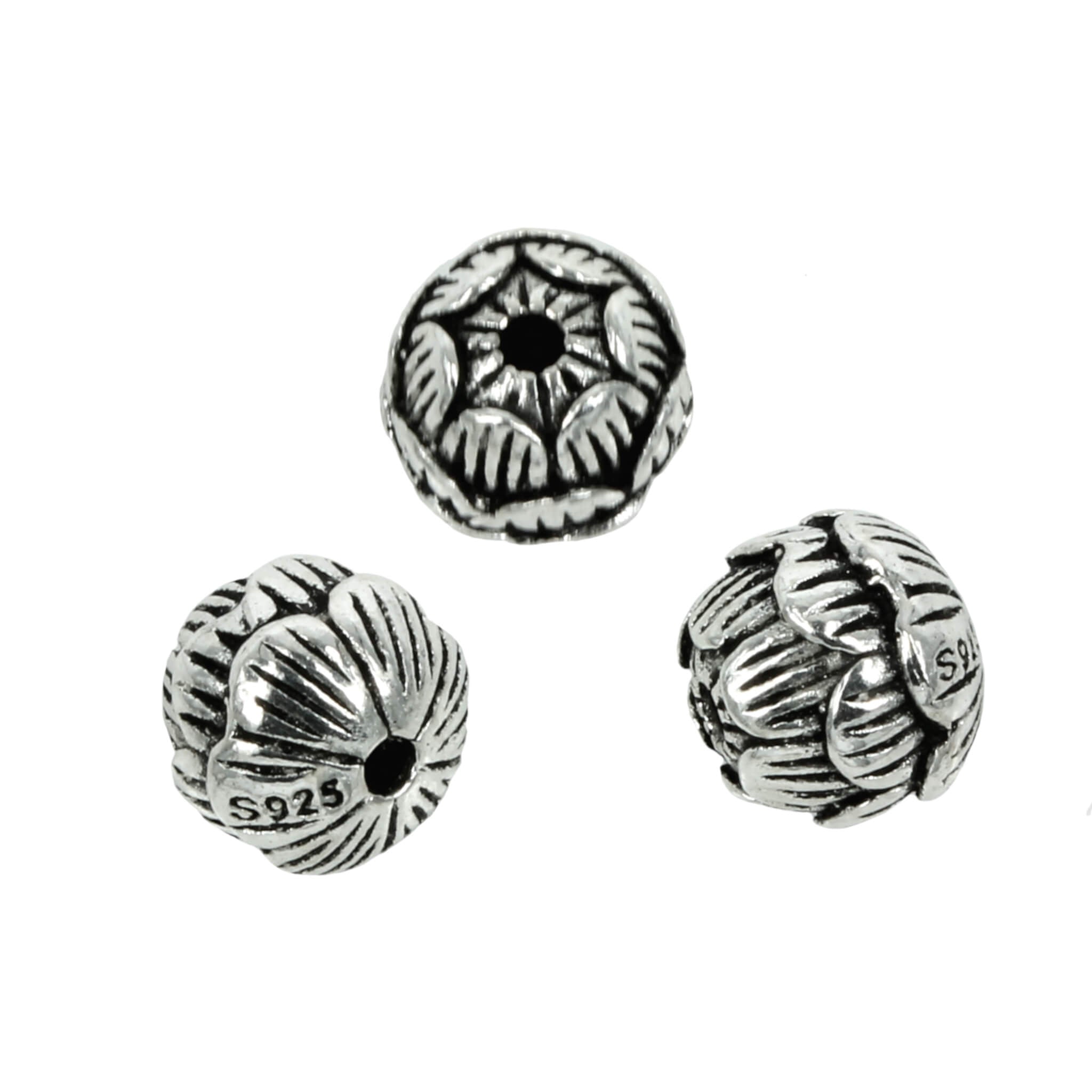 Lotus Bud Beads in Sterling Silver