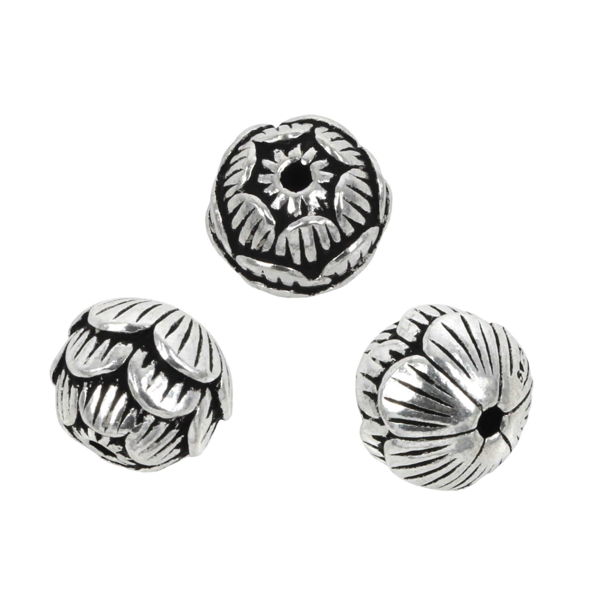 Lotus Bud Beads in Sterling Silver