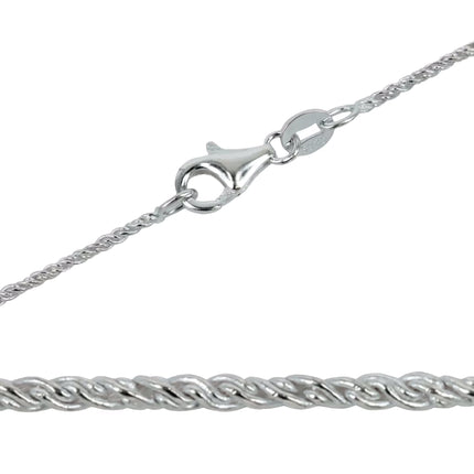 Sterling Silver Rope Chain Necklace 1.3mm 16