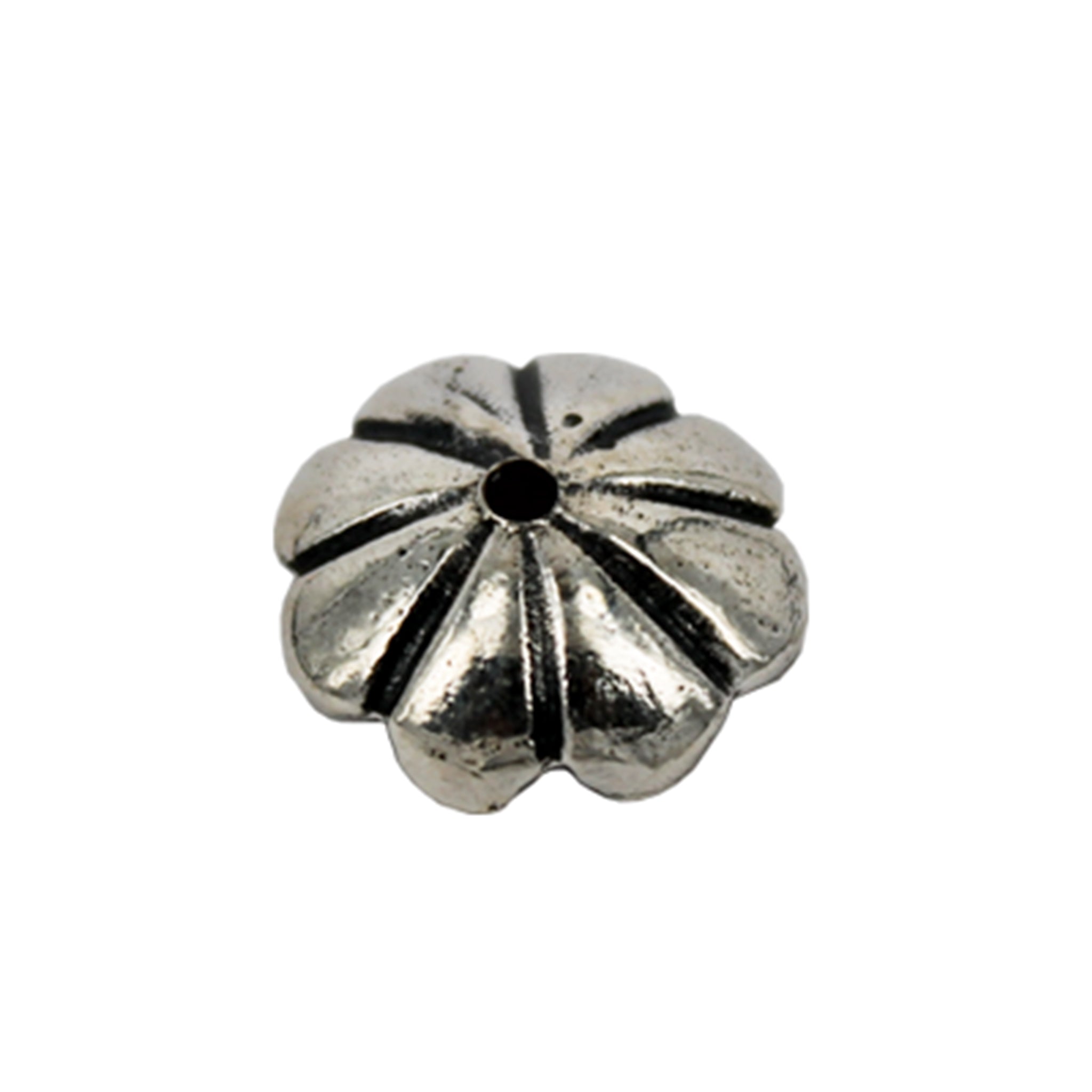 Petals Bead Cap in Antique Sterling Silver 11.97mm