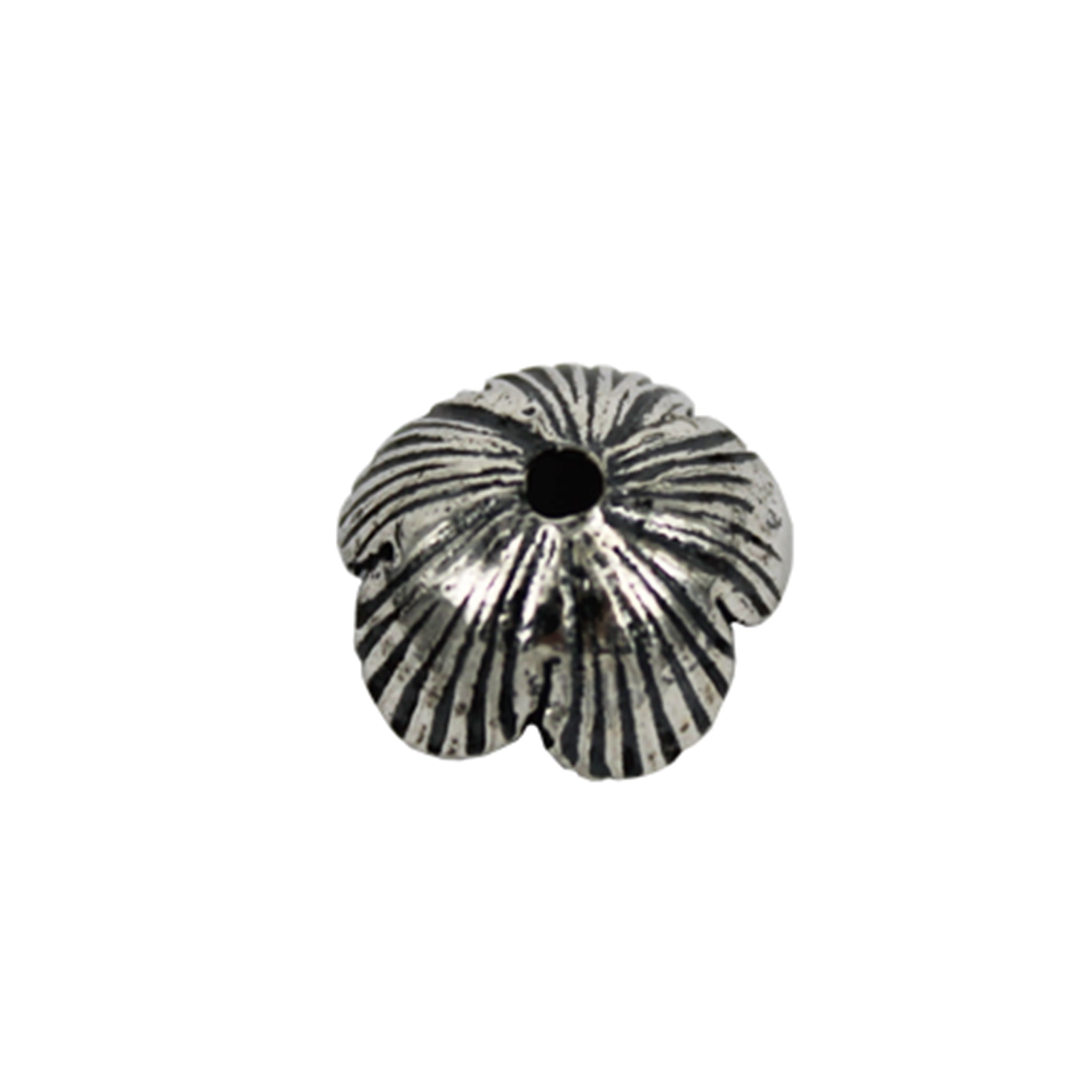 Stripes Bead Cap in Antique Sterling Silver 10.3mm