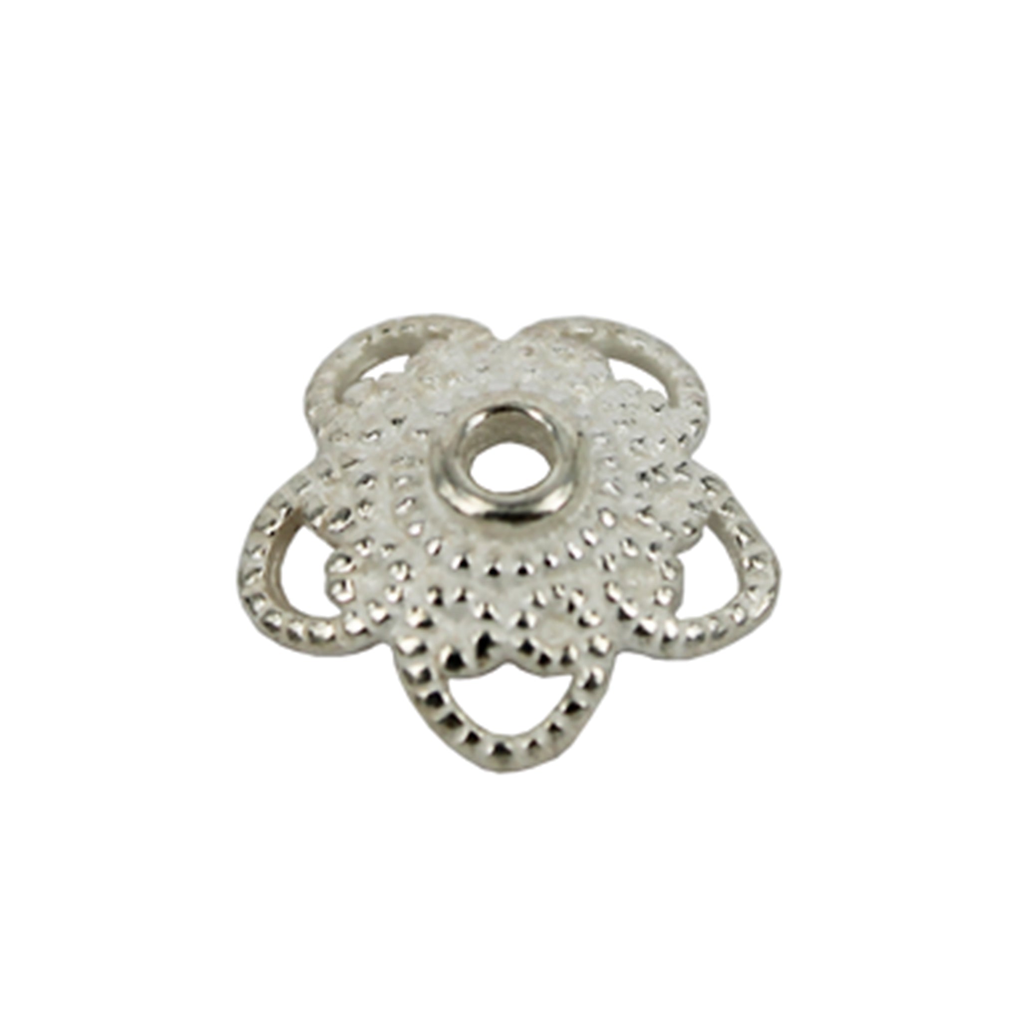 Flower Bead Cap in Sterling Silver 11.7mm