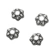 Flower Bead Cap With Twisty Rope Embellishment in Sterling Silver 10mm