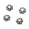 Flower Bead Cap With Twisty Rope Embellishment in Sterling Silver 10mm